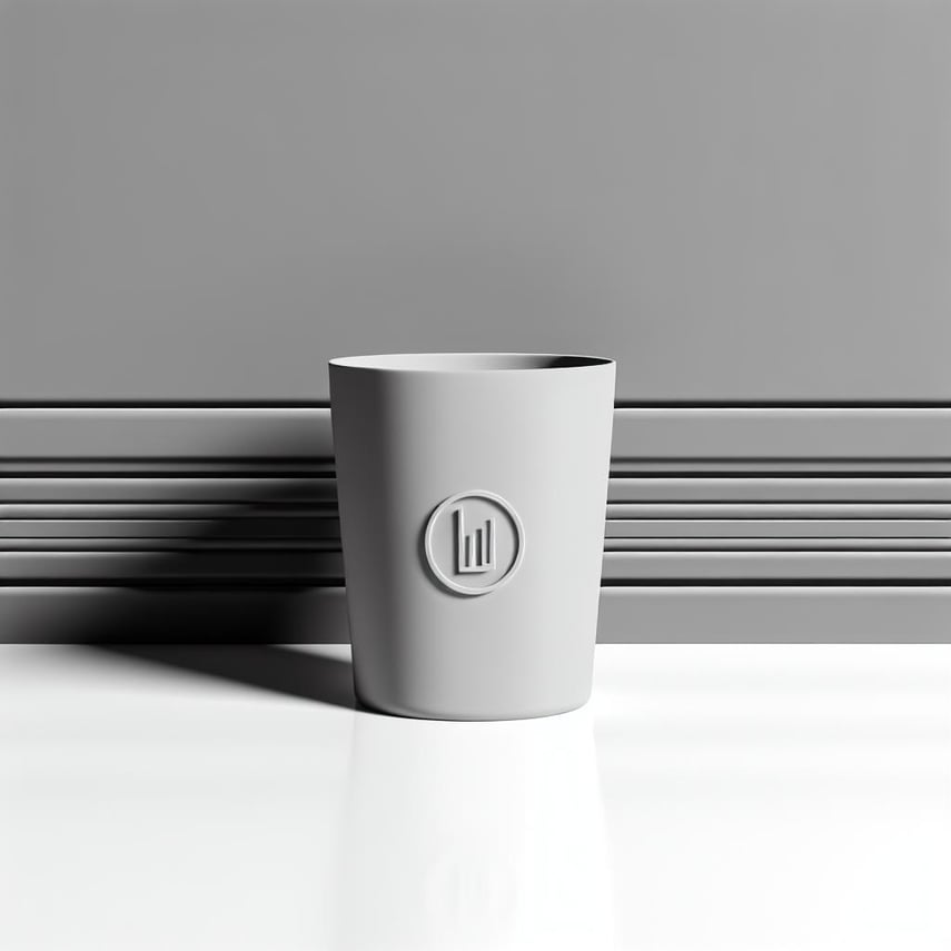Taza con logo en bajo relieve minimalista