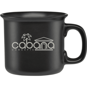 Taza de peltre con logo